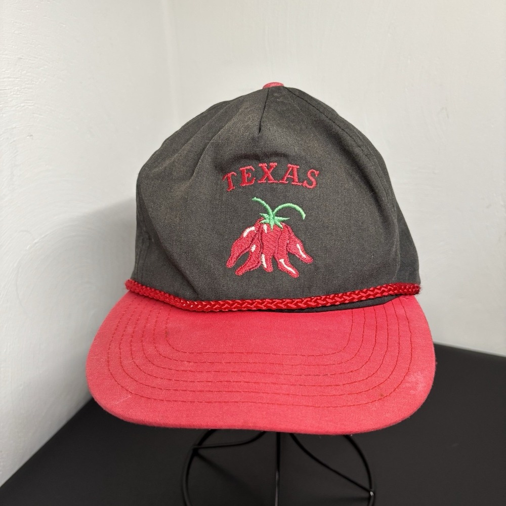 Texas Red Hot Chili Peppers Hat Red Black Adjustable Vintage Style Unisex